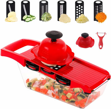 10 in 1 Mandoline Slicer Vegetable Cutter with Stainless Steel Blade Manual Potato Peeler